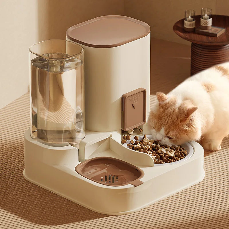 Automatic Cat Water Dispenser with High Capacity - Dual Function Dry and Wet Feeding System