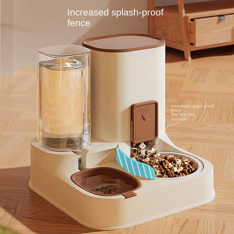 Automatic Cat Water Dispenser with High Capacity - Dual Function Dry and Wet Feeding System