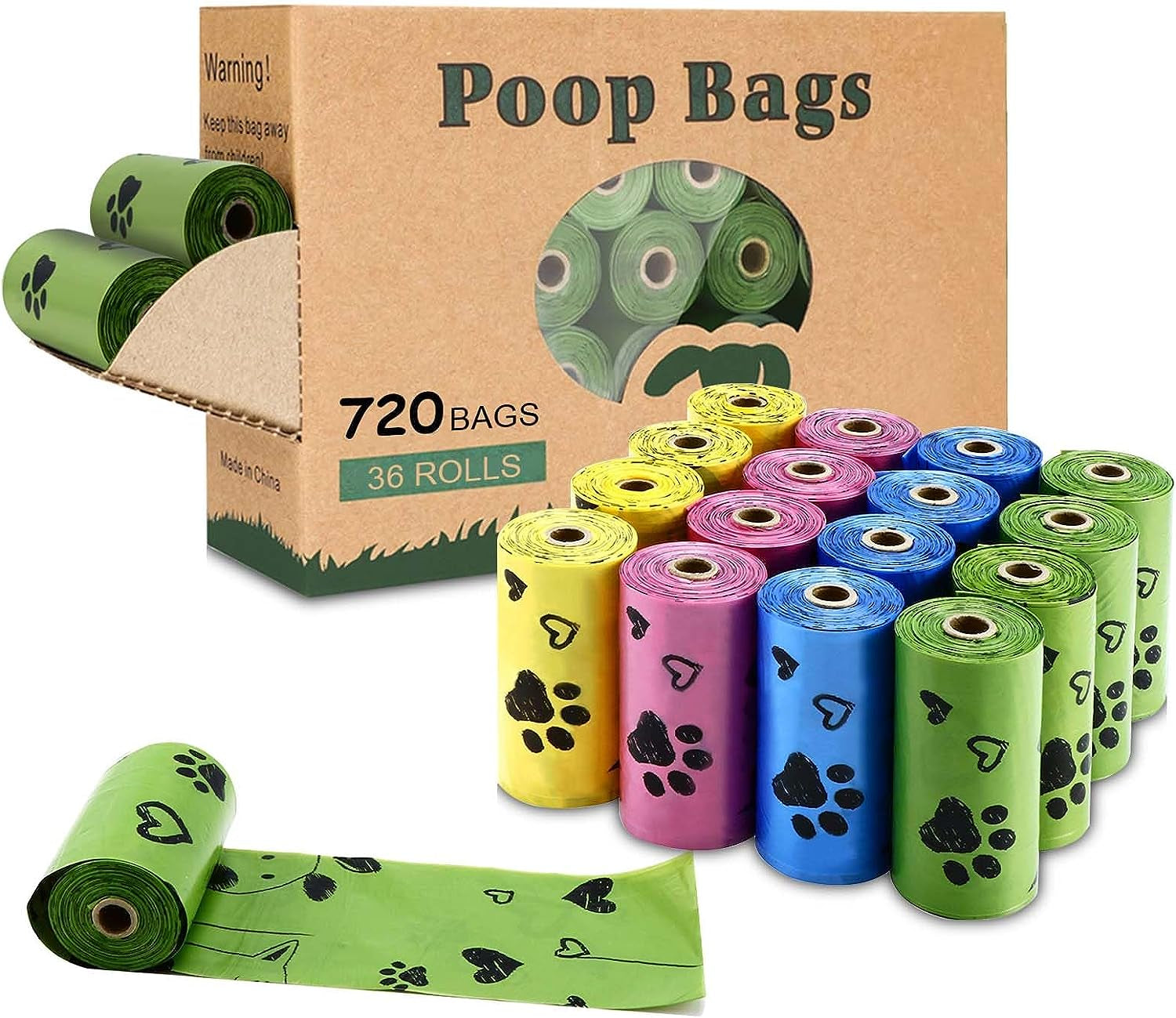 Eco-Friendly Scented Dog Poop Bags - 720 Extra Thick, Leak-Proof bags