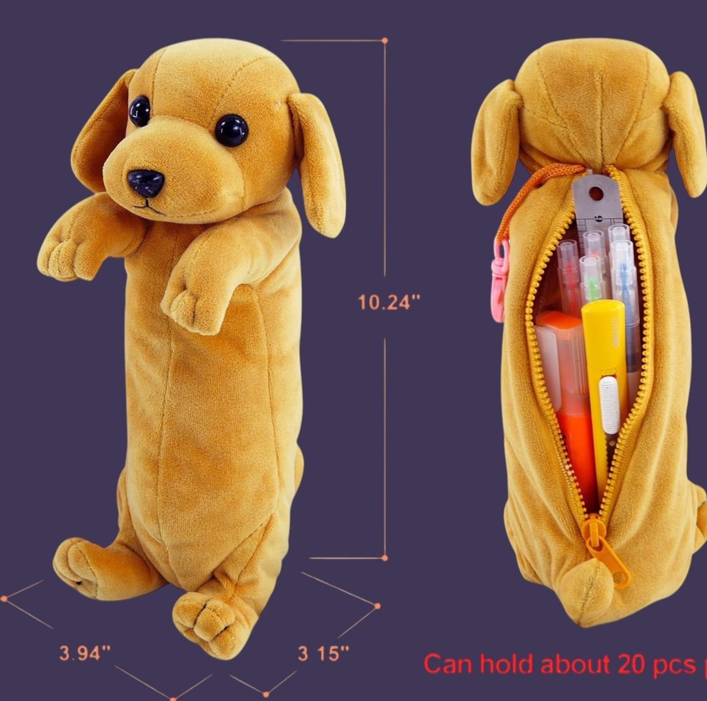 3D Plush Dog Pencil Case – Soft & Cute Storage Pouch